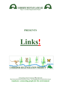 Page 1, Corridor Regeneration Project PRESENTS Links