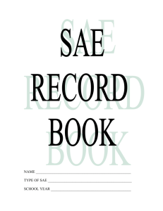 SAE Recordbook - NAAE Communities of Practice