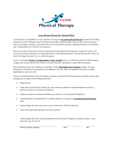 Access Physical Therapy Inc. Financial Policy