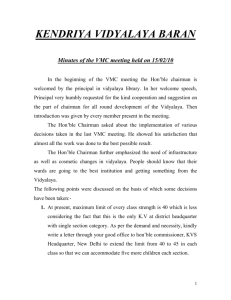 Minutes of PTA (E.C.) meetings - Kendriya Vidyalaya, Baran