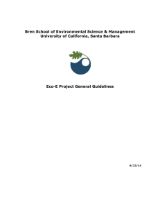 A. Eco-E Project Timeline - Bren School of Environmental Science