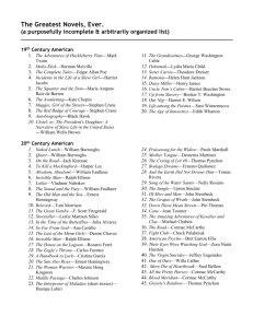 list of novels