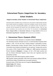 International Physics Competitions for Secondary School Students