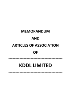 Memorandum of Association (with proposed