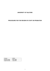 Probation - the University of Salford