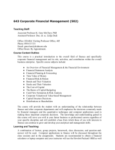 643 Corporate Financial Management (502)