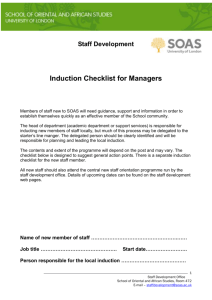 Induction Checklist for Managers