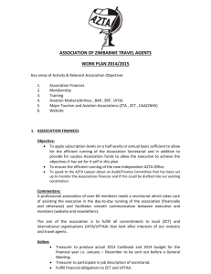 AZTA WORK PLAN 2014-2015 - Association of Zimbabwe Travel