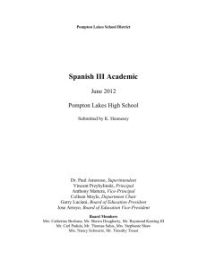 Spanish 3 - Academic - Pompton Lakes School District