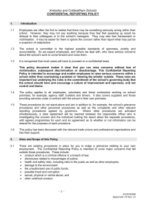 Model Confidential Reporting Policy for Schools in WS 2010