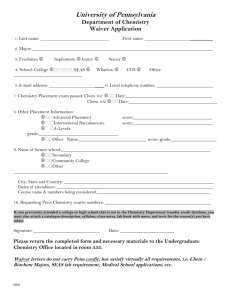 Waiver Application - Department of Chemistry