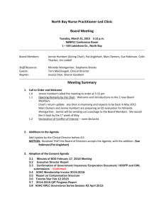 Minutes of BOD March 31st, 2015 Meeting