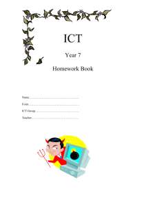ICT homework year 7 booklet