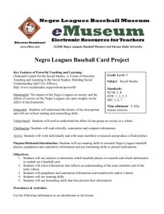 Negro Leagues Baseball Card Project
