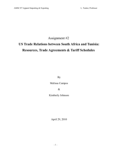 US Trade Relations between South Africa and