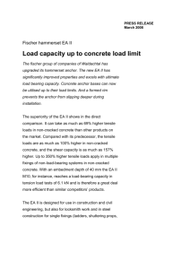 Load capacity up to concrete load limit