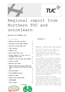 Regional report from Northern TUC and unionlearn (Nov 2013)