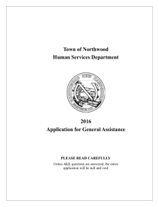 General Assistance Application(Welfare)