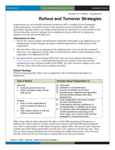 2.1 Rollout and Turnover Strategies