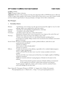 20th Century Conflicts: One Page Handout Haley Bates Conflict