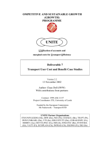 Deliverable 7 - Transport User Cost and Benefit Case Studies