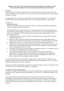 Response to the May 2012 version of the Draft Senior Secondary