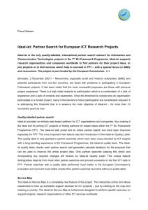 Partner Search for European ICT Research Projects - Ideal-ist