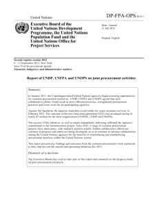 Report of UNDP, UNFPA and UNOPS on joint procurement activities
