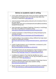 Advice on academic style in writing