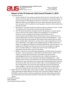 Report of the VP External