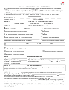 Government Purchase Card Setup Form