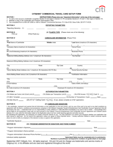 Government Travel Card (Individually Billed Account) Setup Form