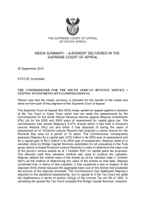Today, 18 May 2004, the Supreme Court of Appeal will hear