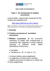 Topic 1. An introduction to welfare economics