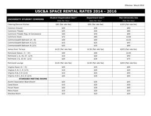 University Student Commons & Activities Rental Rates