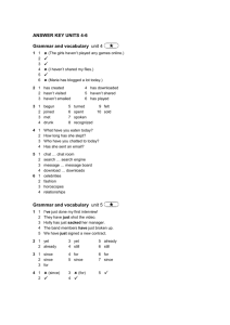 ANSWER KEY UNITS 4-6 Grammar and vocabulary unit 4 1 1 û