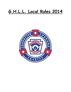 G.H.L.L. Local Rules 2014 Granada Hills Little League Local Rules
