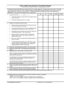 INITIAL INSPECTION CHECKLIST FOR INDOOR RANGES