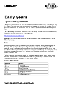 Early years - Oxford Brookes University
