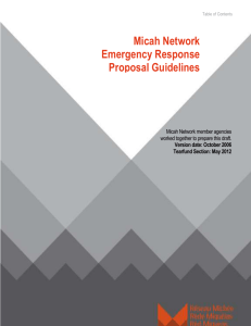Micah Network Emergency Response Proposal Guidelines