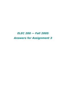 ELEC 200 –- Fall 2005