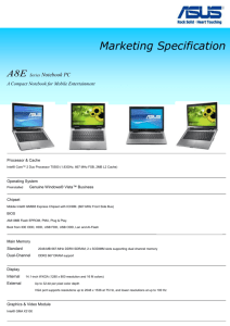 Marketing Specification A8E Series Notebook PC A Compact