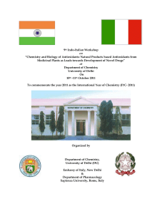 9th Indo-Italian Workshop on “Chemistry and Biology of Antioxidants