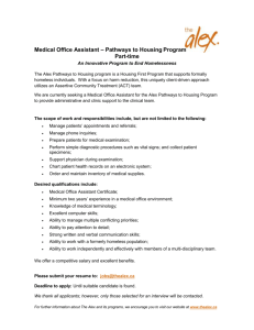 Medical Office Assistant – Pathways to Housing Program Part