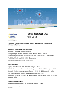 New Resources April 2012 Please see a selection of the latest