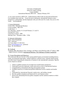 University of Indianapolis School for Adult Learning Course Syllabus