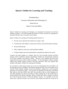 Queen's on line for learning and teaching