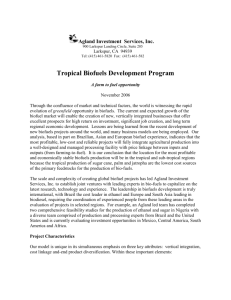 Tropical Biofuels Proposal - Agland Investment Services