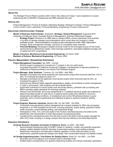 WP Chronological Resume Example - Engineering to