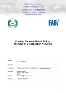 Creating Coherent Global Action: The Case of